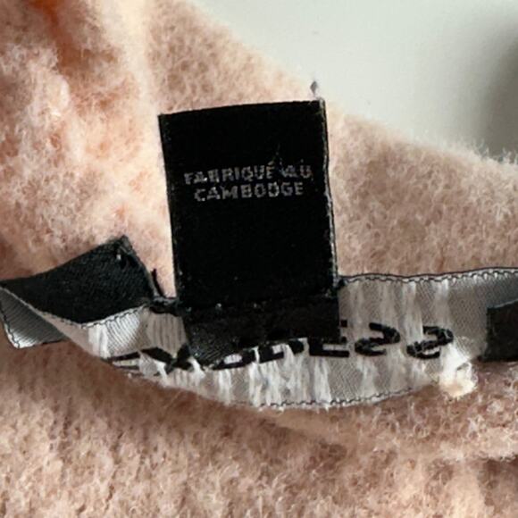 Express Womens Crewneck Pullover Sweater Size S Light Pink Soft Knit Long Sleeve - Picture 7 of 11